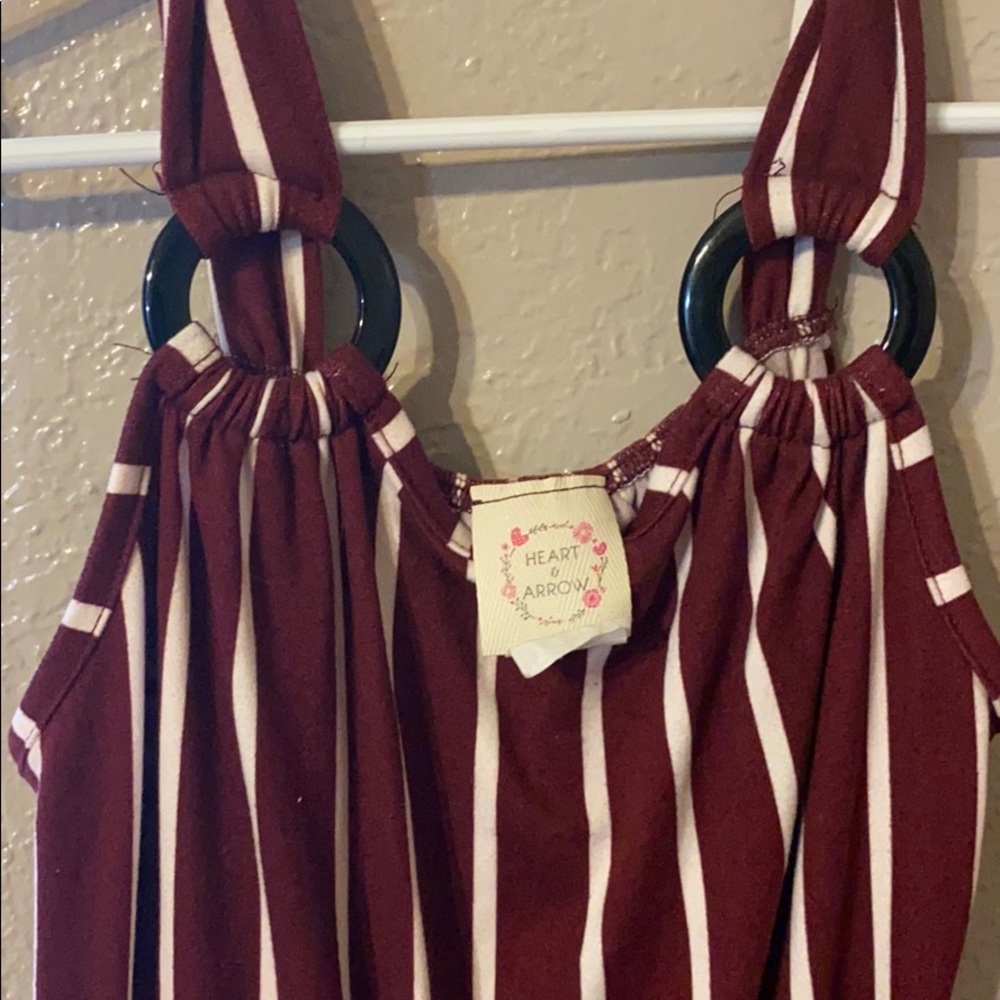 Heart & Arrow Sz 8 Maroon/White Romper Outfit